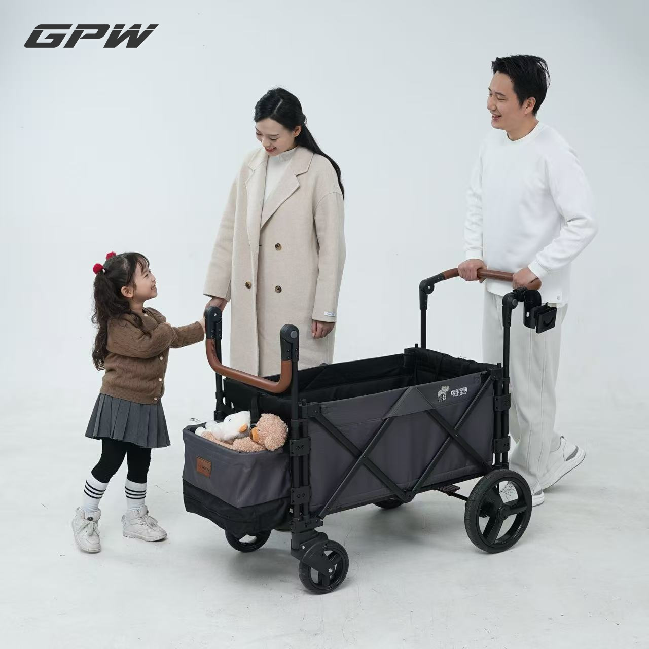 Compact Small Pet Stroller with Storage Basket